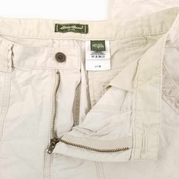 Eddie Bauer Straight Leg Cargo Pants Beige 10 Tall - Picture 9 of 10